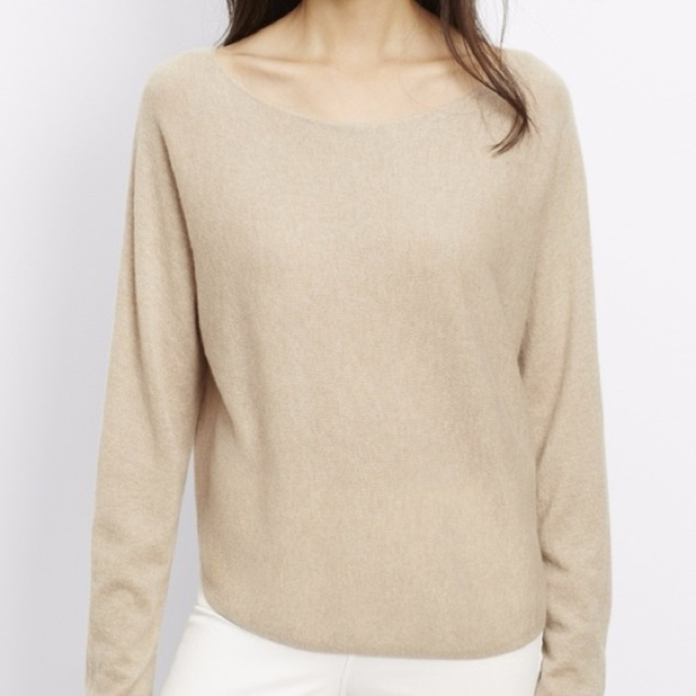 Vince boatneck long sleeve pullover sweater